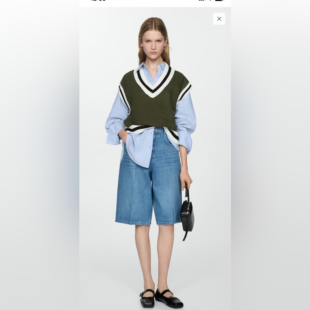 Mango green vest NWT
